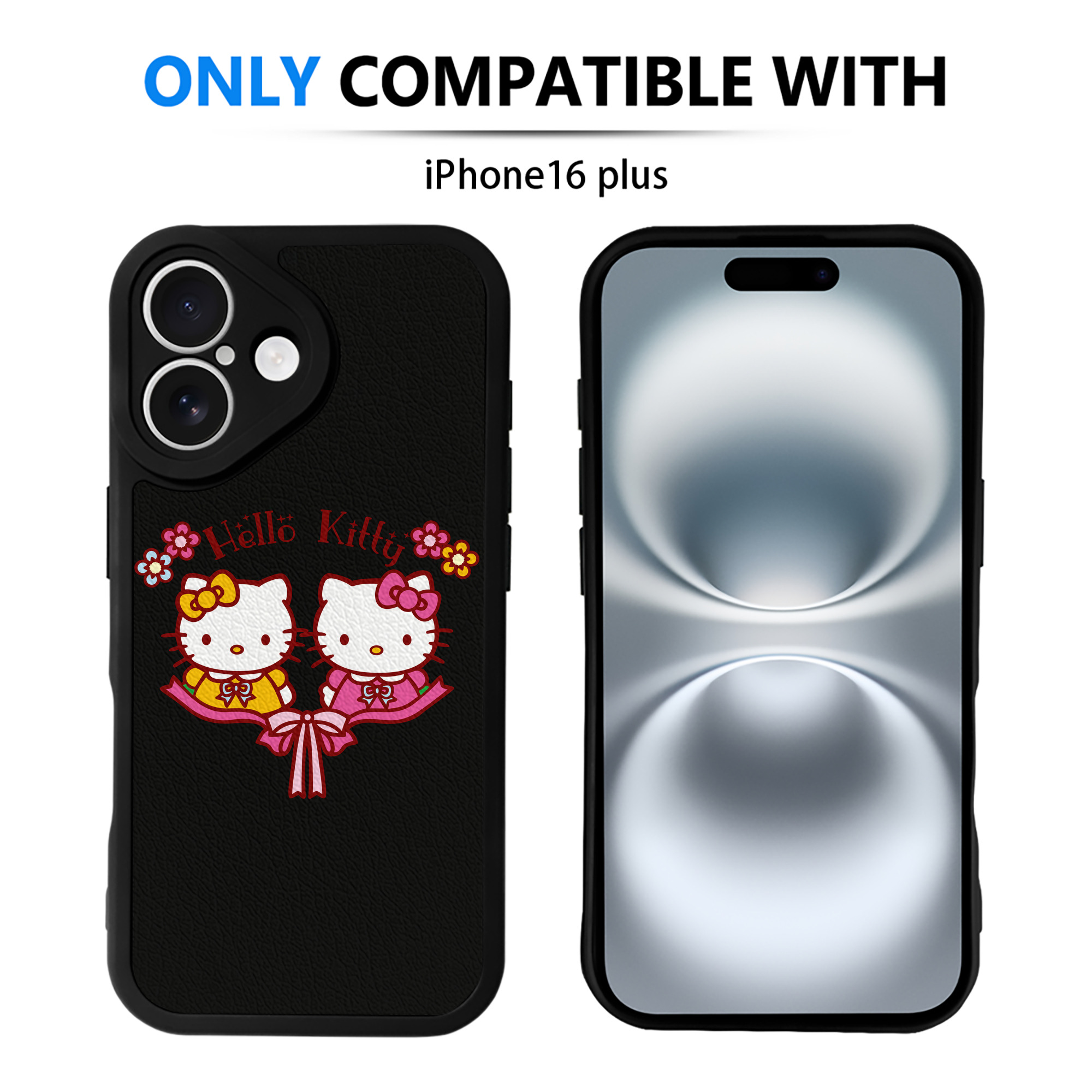 （画像用） Hello Kitty ハローキティ 【iPhone 16シリーズ対応】シリコンスマホケース（レザー調） 材質：シリコン